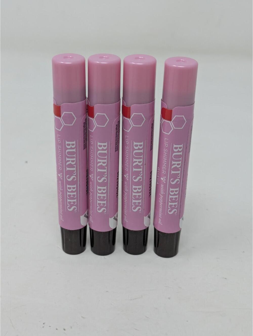 Burt's Bees Shimmer Lip Tint Guava Tinted Balm Stick 4 Pack